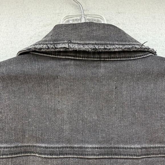 Pistola Denim Jacket Womens Small Black Moto Trucker Jean Jacket Goth NWOT - Picture 6 of 10